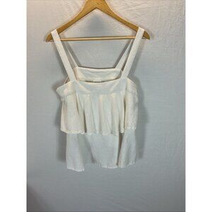 ABOUND size M‎ Square Neck Sleeveless Tiered Linen flounce Tank